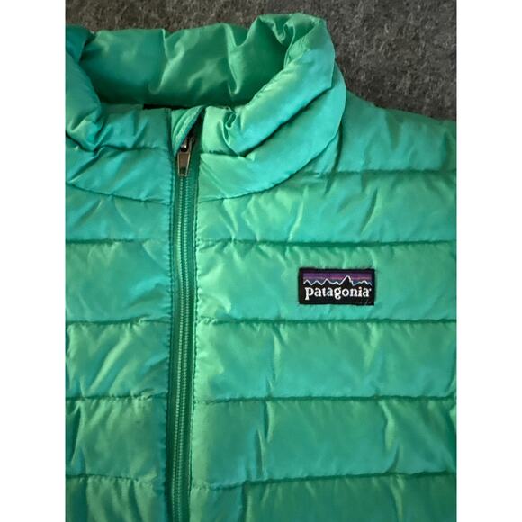 Patagonia Kids 4T Puffer Jacket Lightweight Down Insulated Zip Green - Picture 2 of 6
